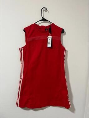 New Adidas Women’s Originals 83-C Red Dress Blue Version Sz. 18 HR3420 MSRP $150